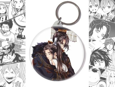 Брелок Хаскі та його Вчитель Білий Кіт BR-58-003144 Круглий