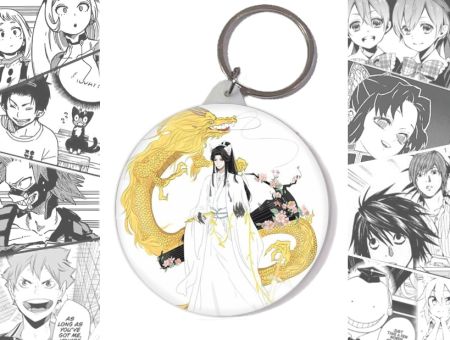 Брелок Хаскі та його Вчитель Білий Кіт BR-58-003147 Круглий