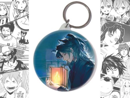 Брелок Хаскі та його Вчитель Білий Кіт BR-58-003150 Круглий