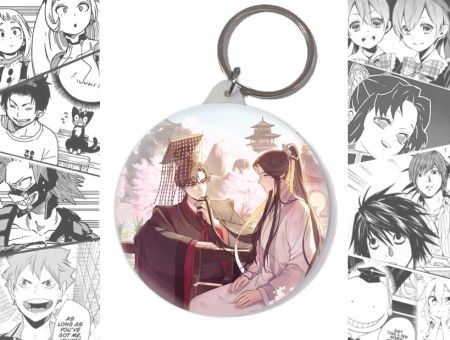 Брелок Хаскі та його Вчитель Білий Кіт BR-58-003152 Круглий