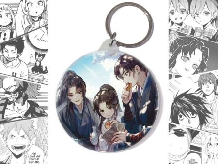 Брелок Хаскі та його Вчитель Білий Кіт BR-58-003154 Круглий