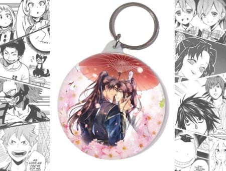 Брелок Хаскі та його Вчитель Білий Кіт BR-58-003156 Круглий