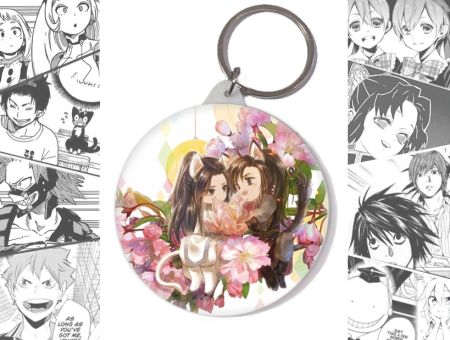 Брелок Хаскі та його Вчитель Білий Кіт BR-58-003159 Круглий