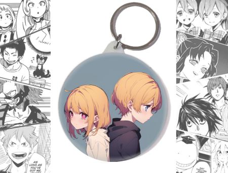 Брелок Аквамарин и Руби  Звёздное дитя Oshi no Ko BR-58-003555 круглый 