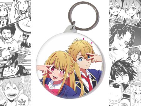 Брелок Аквамарин и Руби  Звёздное дитя Oshi no Ko BR-58-003562 круглый 