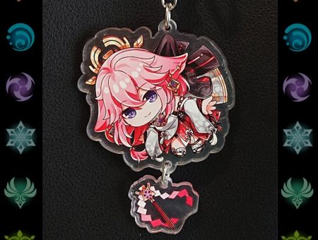 Брелок Геншин Імпакт Genshin Impact Яе Міко БРФ-0014-20 фігурка , акриловий 