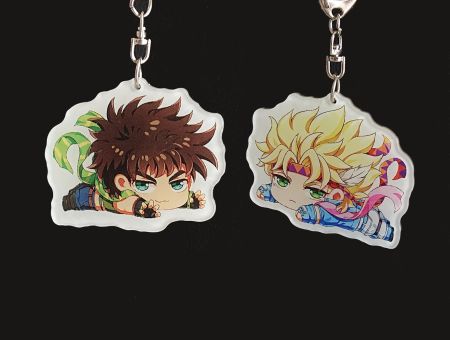 Брелок Jojo's Bizarre Adventure, ДжоДжо Джозеф та Цезарь  БРФ-0018-07 акриловий, фігурка 