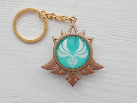 Брелок Око бога Анемо Мондштадт Геншин Імпакт Genshin Impact, що світиться, двосторонній