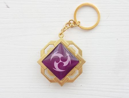 Брелок Око бога Електро Лі Юе Геншин Імпакт Genshin Impact, що світиться, двосторонній