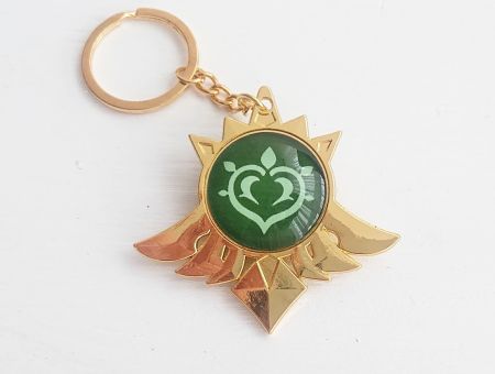 Брелок Око бога ДЕНДРО Мондштадт Імпакт Genshin Impact, що світиться, двосторонній