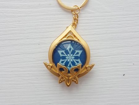 Брелок Око бога Кріо Сумеру Геншин Імпакт Genshin Impact, що світиться, двосторонній