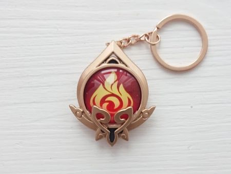 Брелок Око бога Піро Сумеру Імпакт Genshin Impact, що світиться, двосторонній