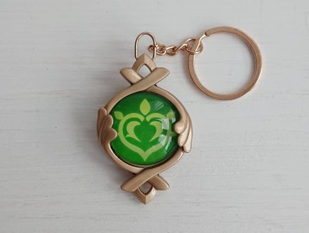 Брелок Око бога Дендро Фонтейн Імпакт Genshin Impact, що світиться, двосторонній