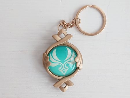 Брелок Око бога Анемо Фонтейн Імпакт Genshin Impact, що світиться, двосторонній