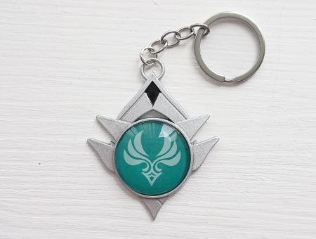 Брелок Око бога Анемо Сніжна Зелений Геншин Імпакт Genshin Impact, що світиться, 