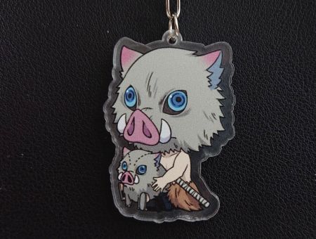 Брелок Demon Slayer Іноске що сидить в маске БРФ-0013-18 акриловий фігурка 