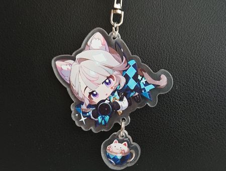 Брелок Геншин Імпакт Genshin Impact Лінетт з вушками БРФ-0014-92 фігурка , акриловий 