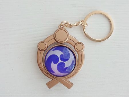 Брелок Око бога Електро Інадзума Імпакт Genshin Impact, що світиться, двосторонній