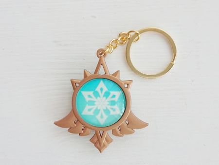 Брелок Око бога Кріо Мондштадт Імпакт Genshin Impact, що світиться, двосторонній