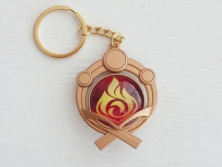 Брелок Око бога Піро Інадзума Імпакт Genshin Impact, що світиться, двосторонній