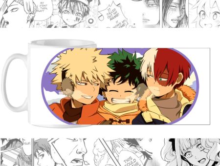 Чашка Boku no Hero Academia cup-00481 с изображением Шото, Бакуго и Мидория 