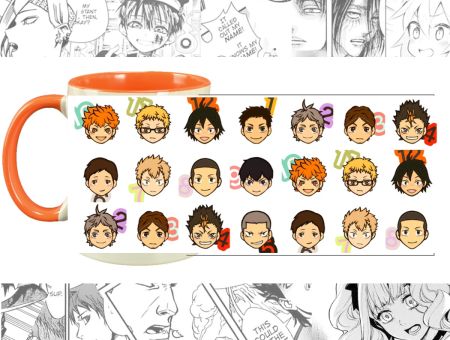 Чашка з зображенням cup-00445, аніме Haikyuu!! Волейбол!! помаранчева