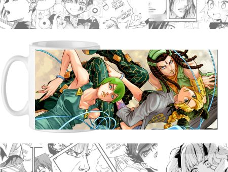 Чашка з зображенням cup-00682 Jojo's Bizarre Adventure, Неймовірні пригоди ДжоДжо Джолін Куджо, Ермес, Фу Файтерс 