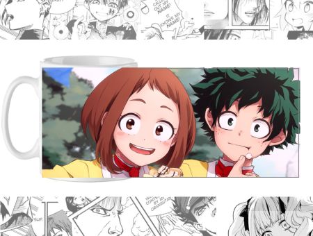 Чашка Boku no Hero Academia cup-00777 с изображением Мидория и Очако Урарака