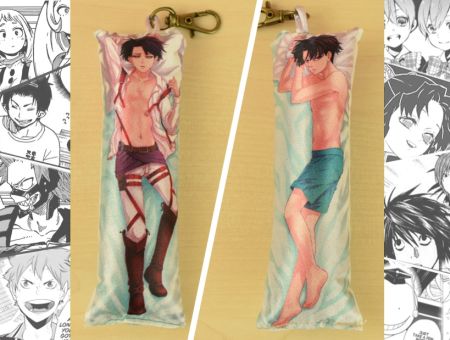 Дакімакура Attack on Titan Атака Титанів Леві Аккерман , двостороння міні 13*5см 4087