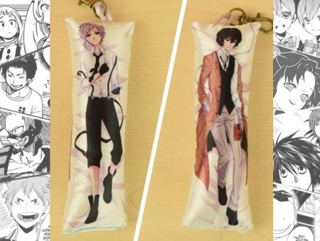 Дакімакура Bungo Stray Dogs двостороння міні 13*5см Дазай & Ацуши 4093