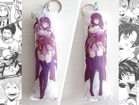 Дакімакура Райден Геншин Genshin Impact, двостороння міні 12*4см 0015