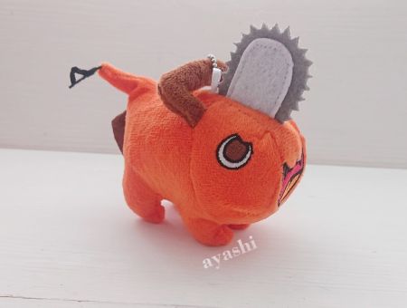 Сувенир плюшевая Игрушка-брелок Почита Человек-бензопила Chainsaw Man 13 см