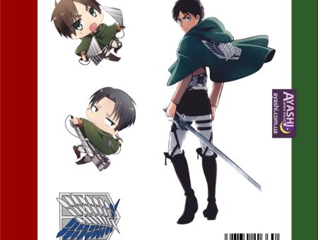 Наклейки Леви , Эрен Attack on Titan Атака Титанов №9-007