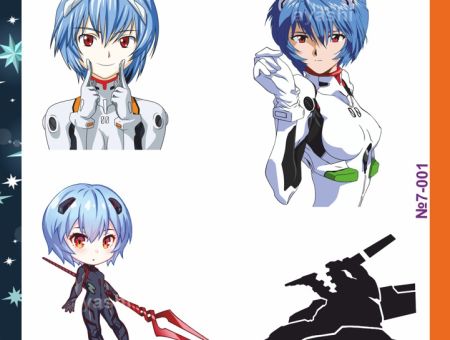 Наліпки Євангеліон Evangelion Рей Аянамі №7-001