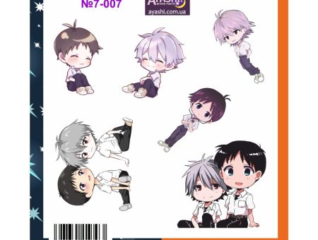 Наклейки Евангелион Evangelion Синдзи и Нагиса №7-007