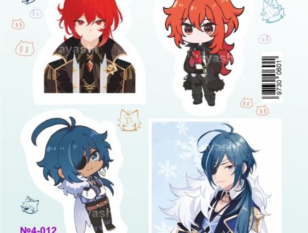 Наліпки Геншин Імпакт Genshin Impact Ділюк та Кейа №4-012