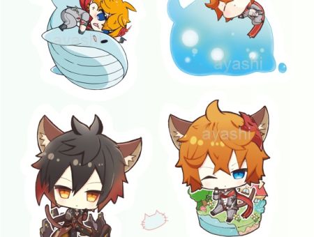 Наліпки Геншин Імпакт Genshin Impact Тарталья та Чжун Лі №4-020