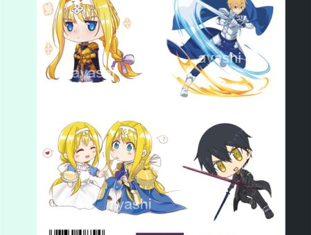 Наліпки Sword Art Online Майстер меча онлайн  Аліса , Юджио , Кіріто №10-001