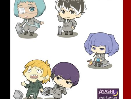 Наліпки Токійський гуль Tokyo Ghoul Отряд Qs №11-004