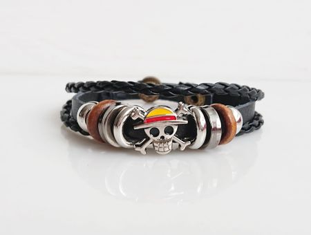 Браслет регульований потрійний №006 Череп One Piece Великий куш