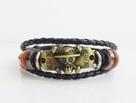 Браслет регульований потрійний №008 Череп One Piece Великий куш