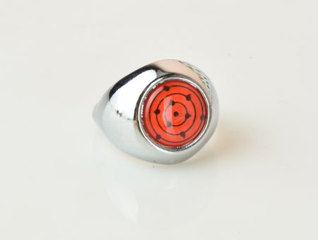 Кільце перстень Naruto Madara, Kaguya, колір платина з червоним кабошоном №001-05