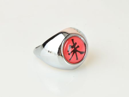 Кільце перстень Naruto Shu Itachi колір платина з червоним кабошоном №001-06