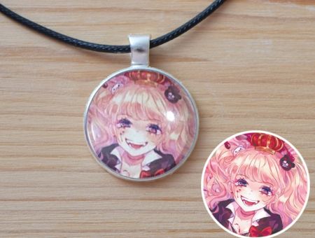 Кулон Данганронпа Danganronpa Джунко Еношіма №945-0014 , 25мм, з чорним шнурком