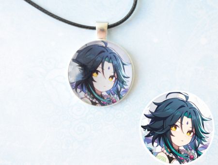 Кулон Геншин Імпакт Сяо Genshin Impact Сяо №945-0040 , 25мм, з чорним шнурком