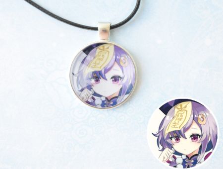 Кулон Genshin Impact Ци Ци №945-0043 , 25мм, з чорним шнурком