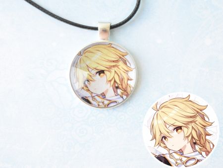 Кулон Genshin Impact Мандрівник Ітер №945-0047 , 25мм, з чорним шнурком