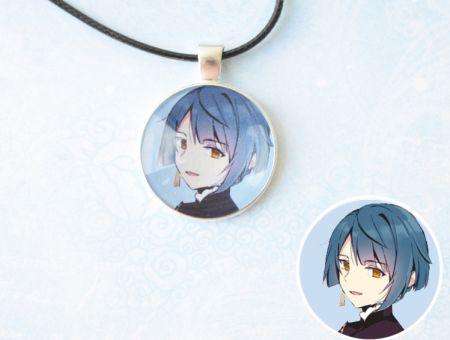 Кулон Genshin Impact Син Цю №945-0050 , 25мм, з чорним шнурком