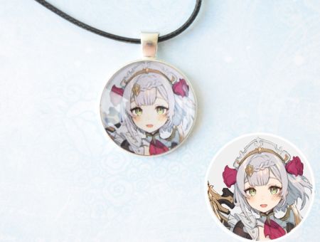 Кулон Genshin Impact Ноелль №945-0053 , 25мм, з чорним шнурком