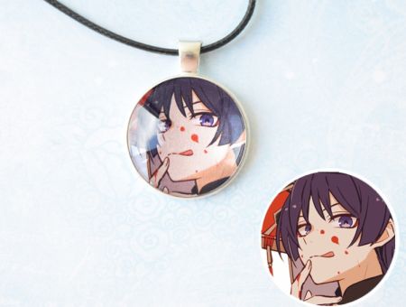 Кулон Genshin Impact Скарамучча №945-0055 , 25мм, з чорним шнурком